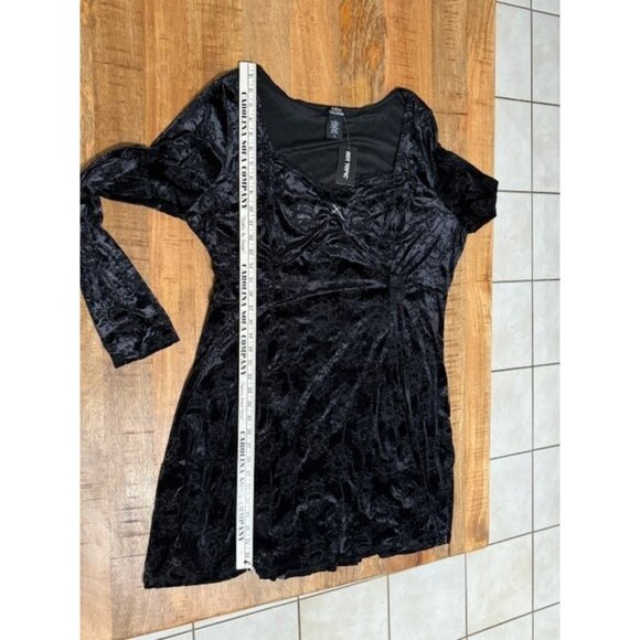 Hot Topic Social Collision Cosmic Aura Pumpkin Whimsygoth Dress 3 3X Damask Velv - Picture 13 of 14